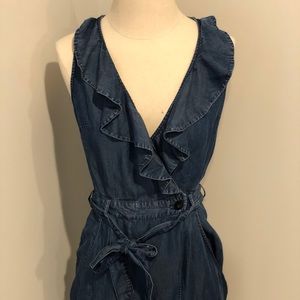 Denim wrap dress